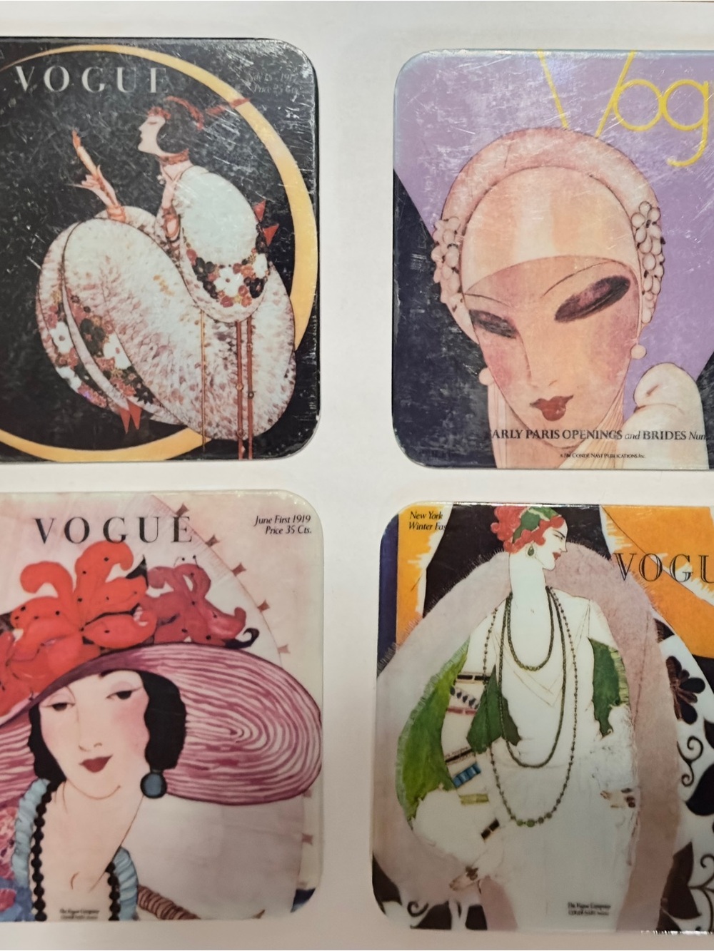 Vogue Vintage Art Coasters - Pink and Purple (Set)
